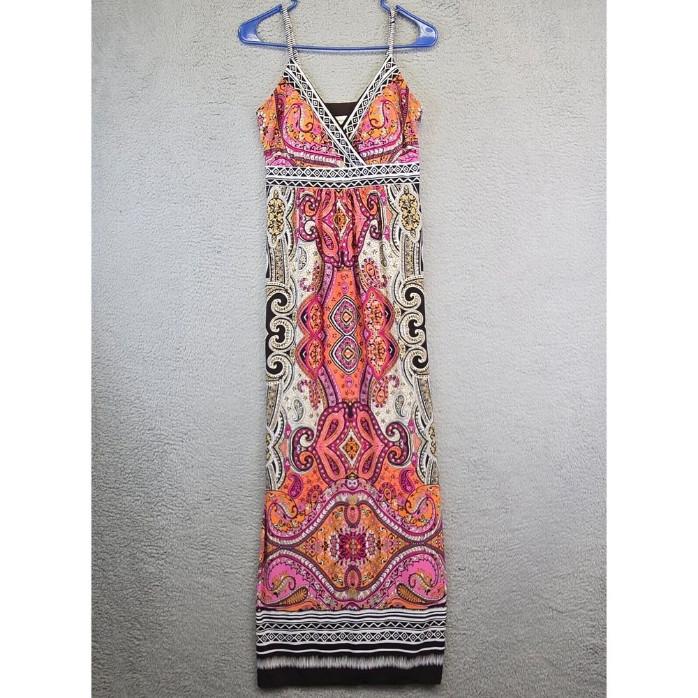 Christopher Banks Babydoll Maxi Dress Womens 8 Paisley Boho Chic Y2K Baddie 90s‎
